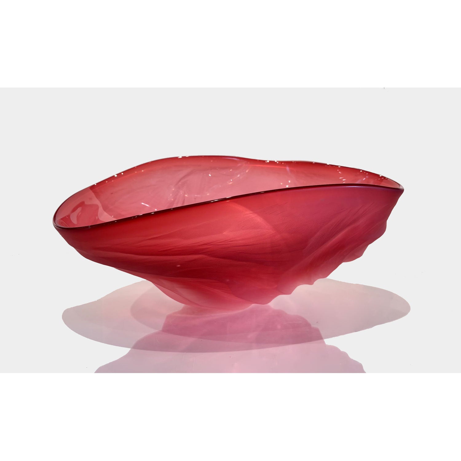 Gold Ruby Undula Bowl - Petroff Gallery - Glass Art