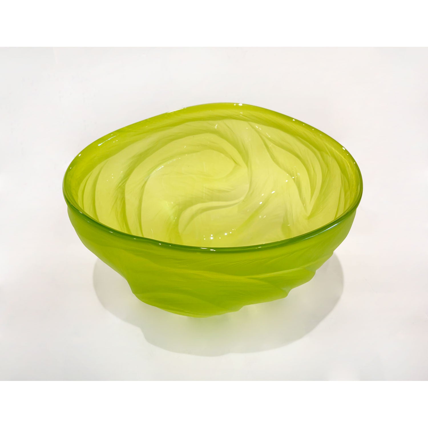 Chartreuse Undula Bowl - Petroff Gallery - Glass Art