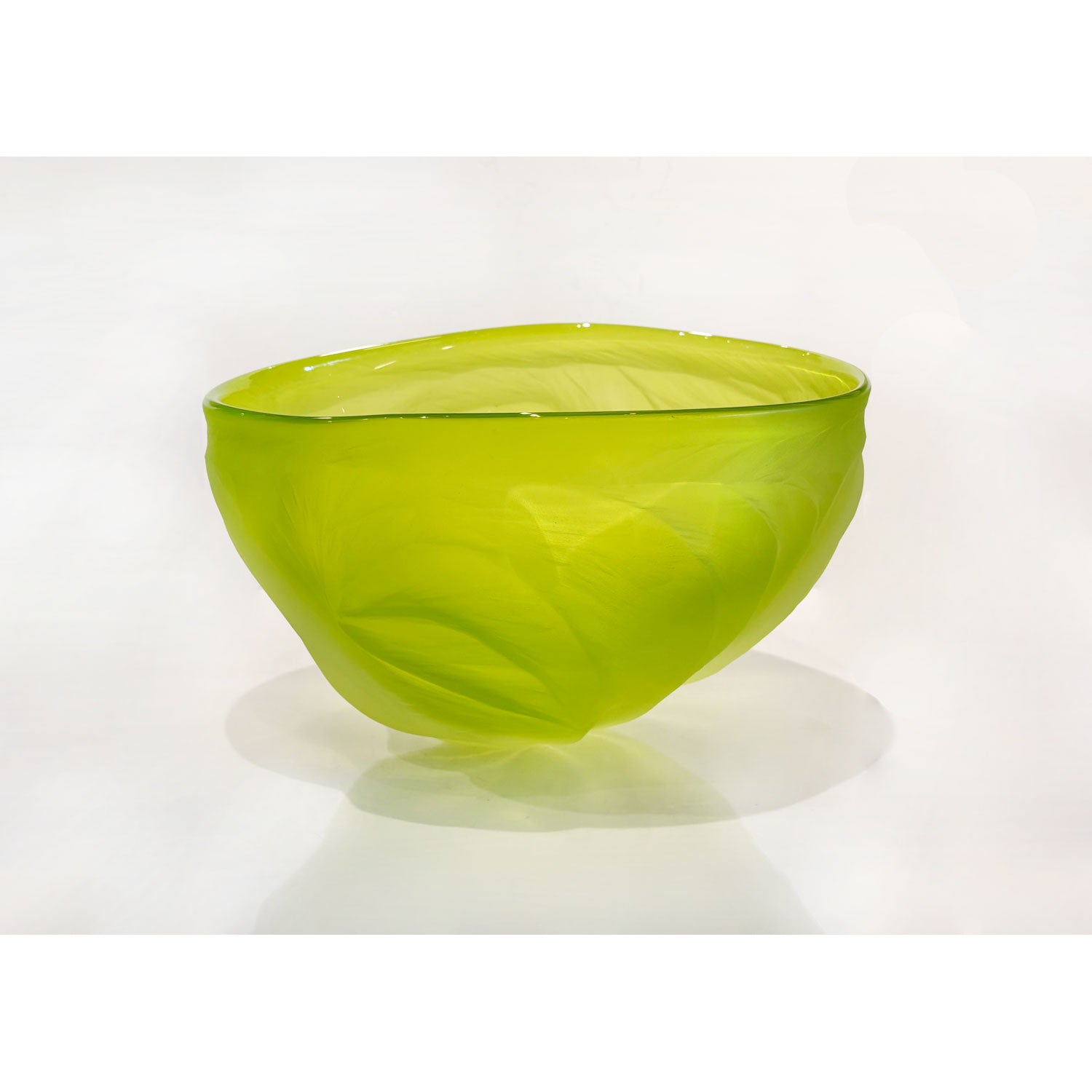 Chartreuse Undula Bowl - Petroff Gallery - Glass Art