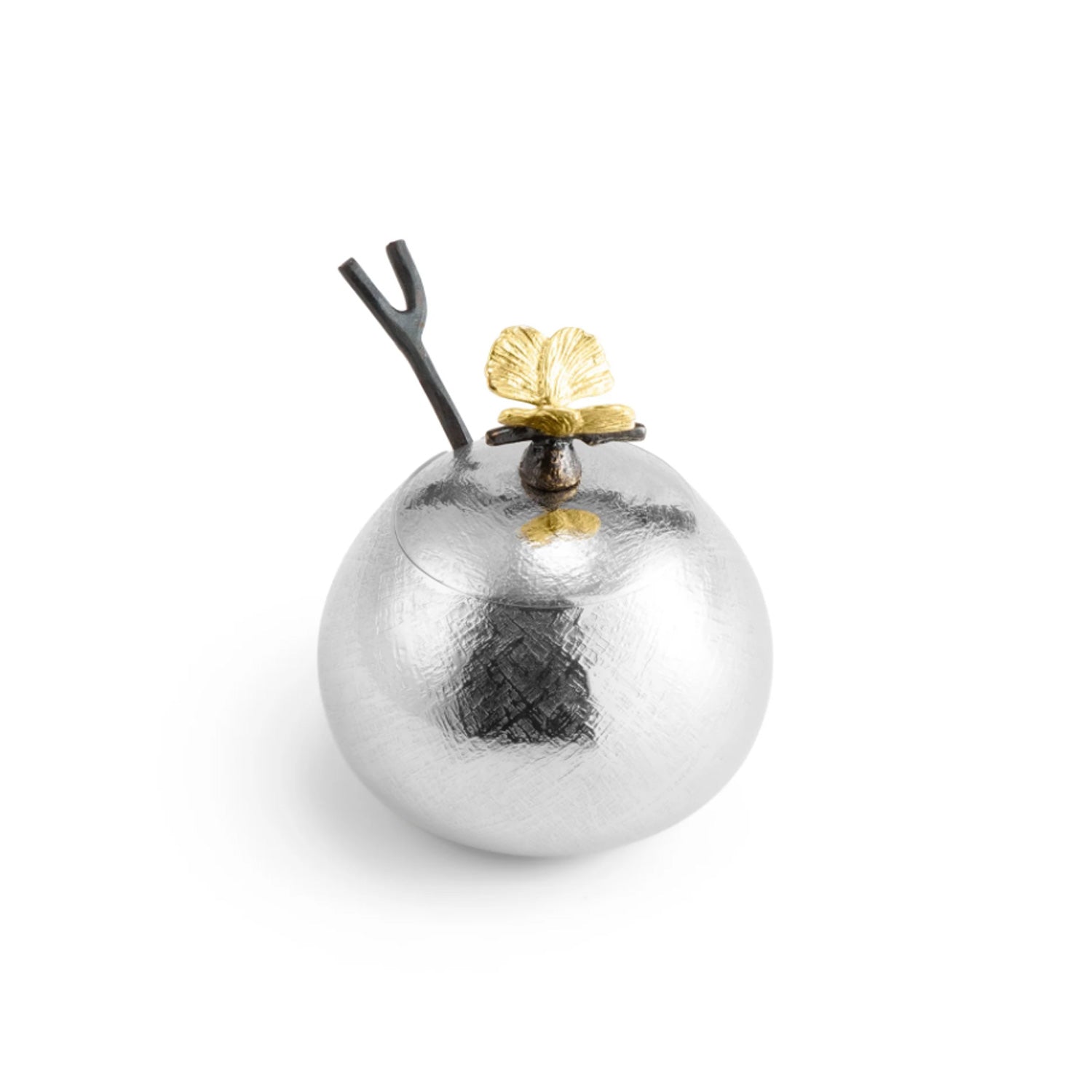 Butterfly Ginkgo Pot with Spoon - Petroff Gallery - Judaica