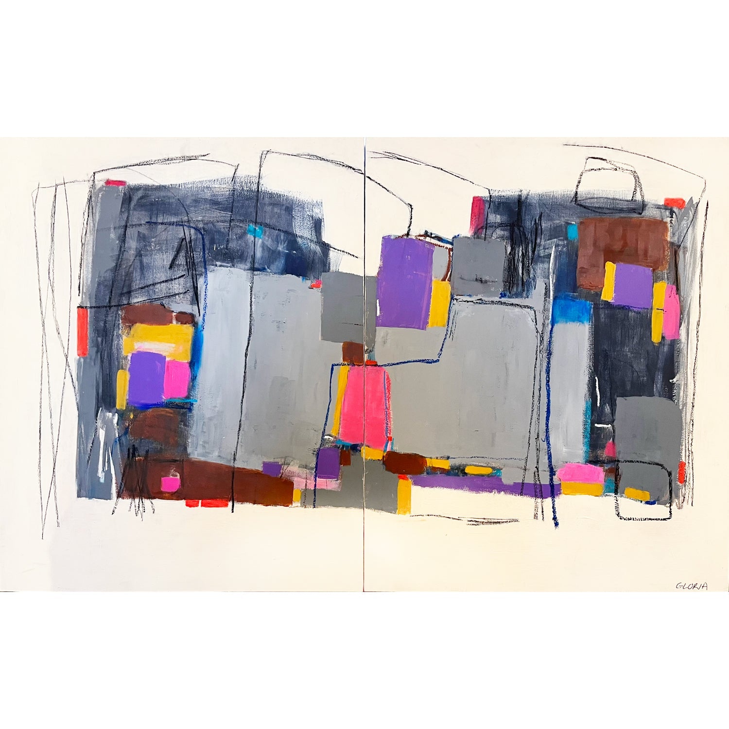 Connection 30" x 48" - Petroff Gallery -  - Gloria Green - Connection, 30" x 48"