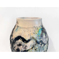 Large Carved Barrel Fired Vase - Petroff Gallery - Ceramic Art
