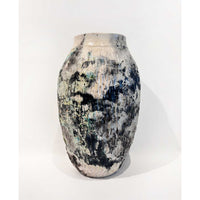 Large Carved Barrel Fired Vase - Petroff Gallery - Ceramic Art