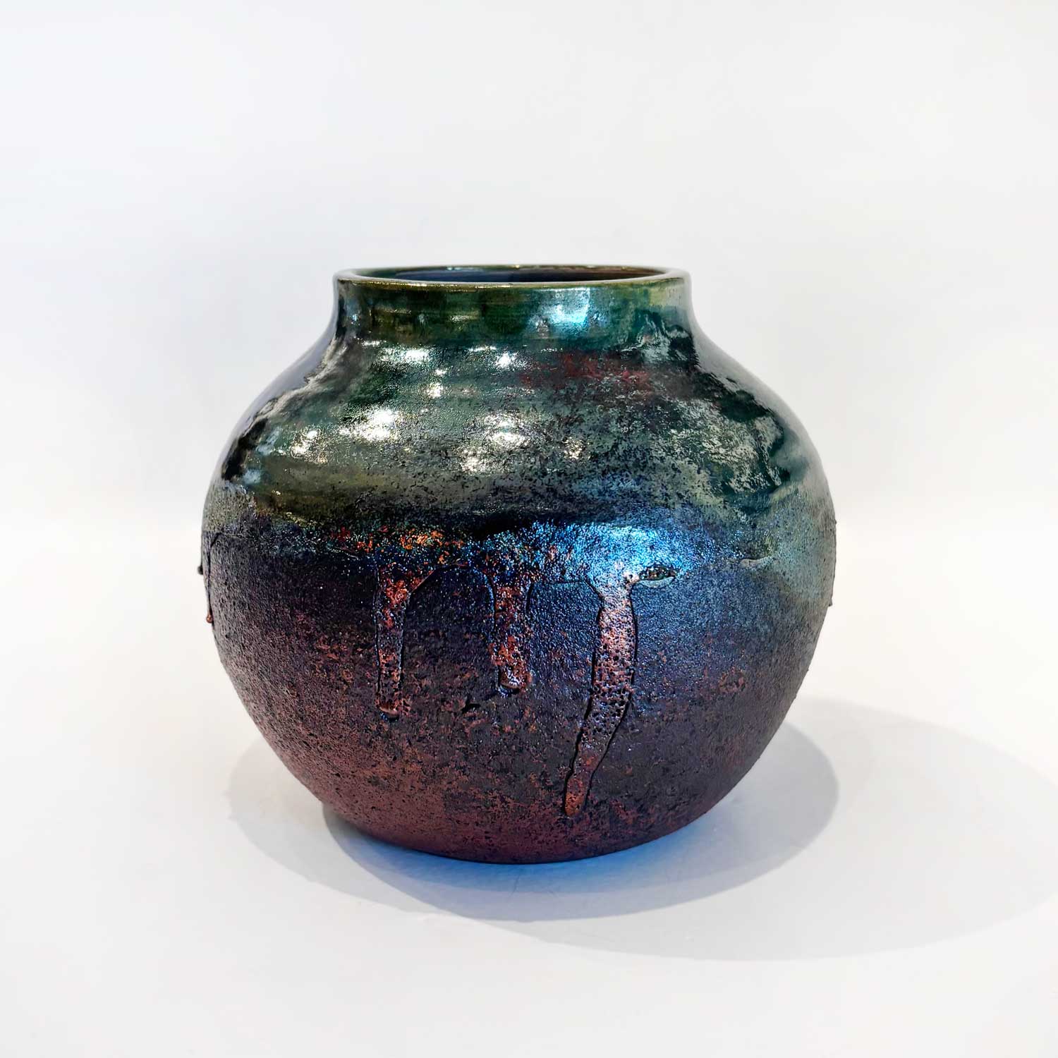 Round Raku Vase - Petroff Gallery - Ceramic Art