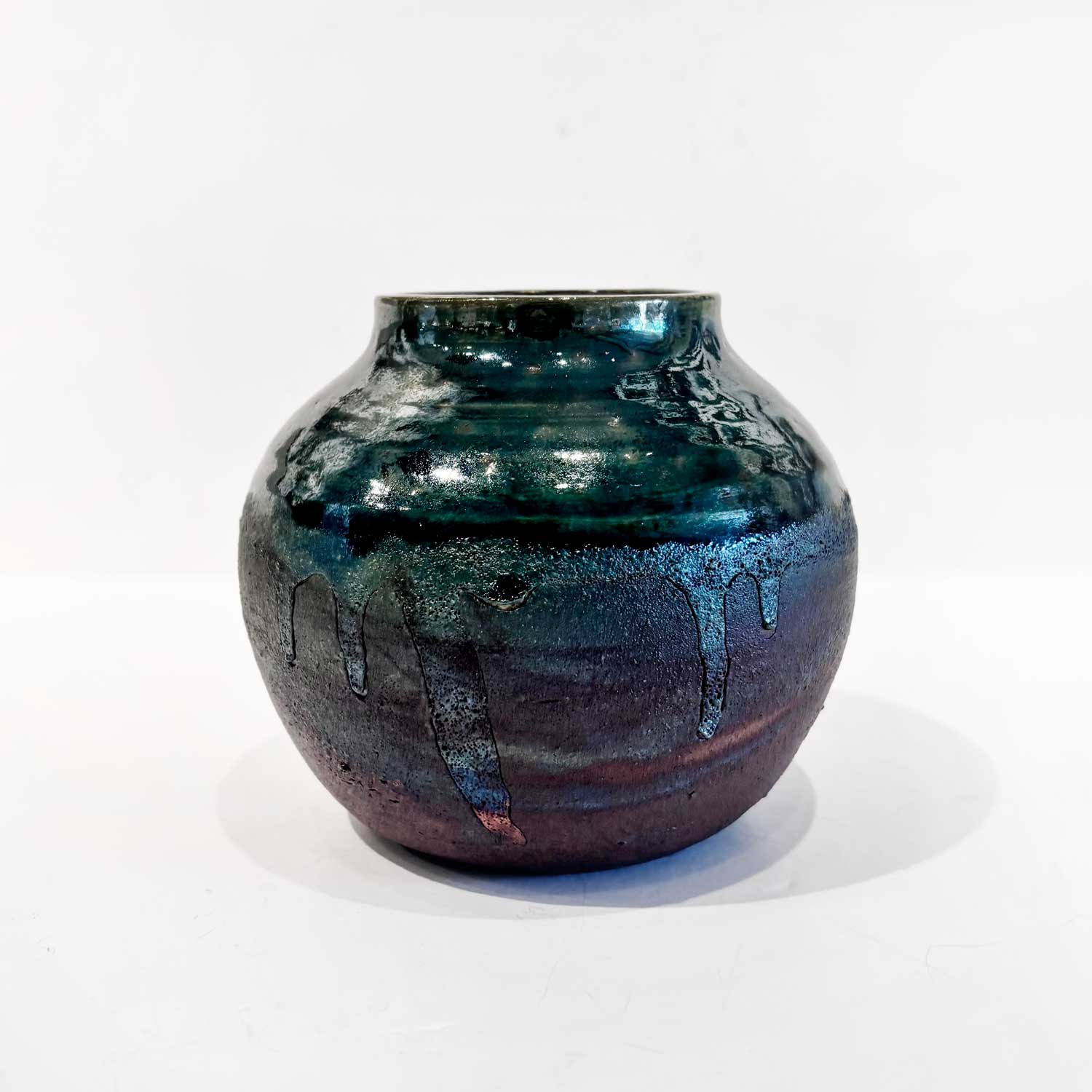 Round Raku Vase - Petroff Gallery - Ceramic Art