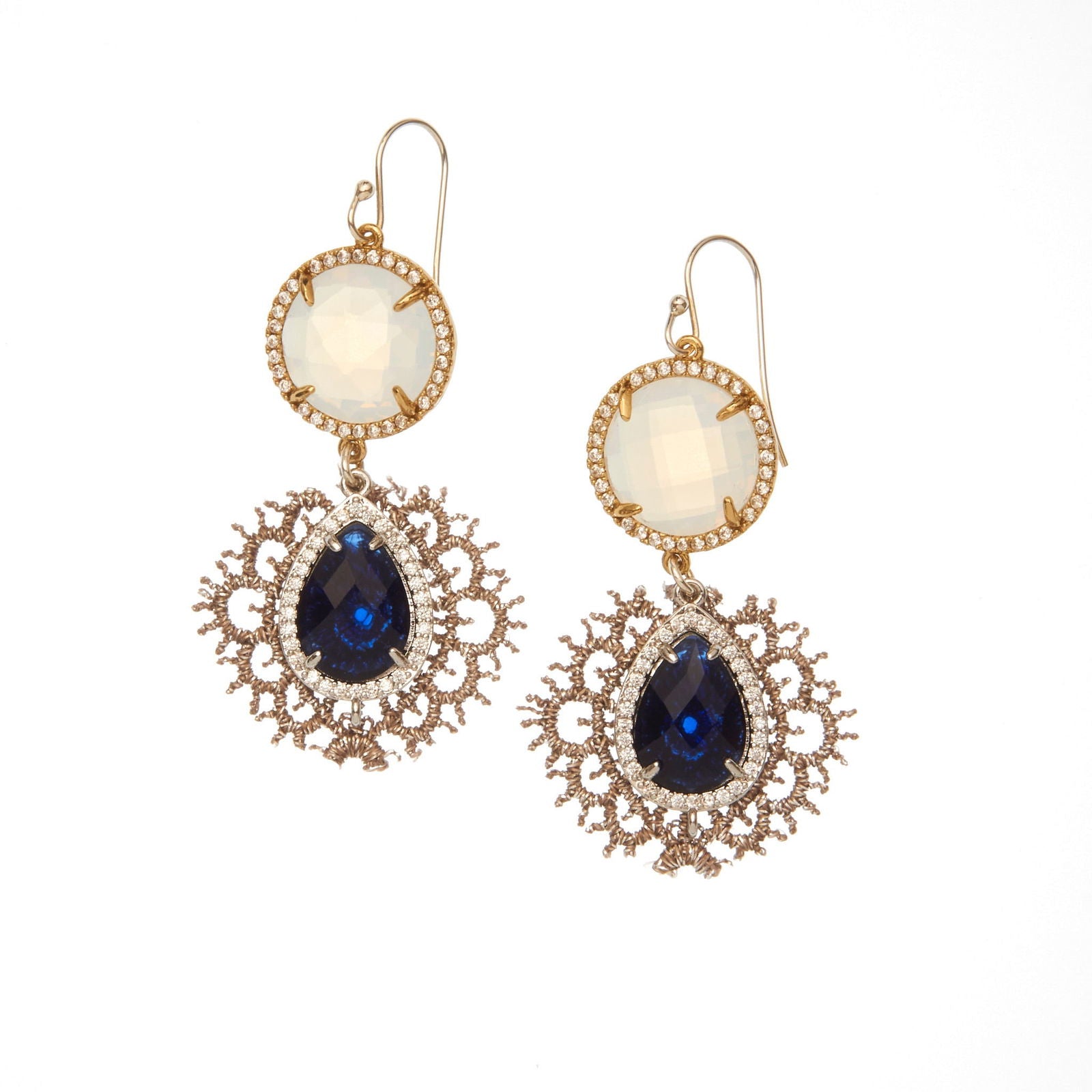 Jong Earrings White/Blue - Petroff Gallery -  -
