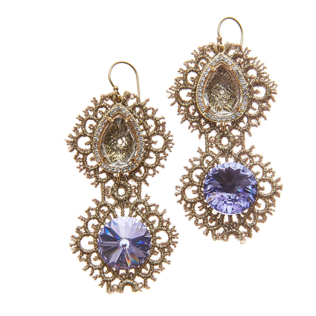 Lorde Earrings Clear/Violet - Petroff Gallery -  - Kim Smiley - Lorde Earrings Clear/Violet