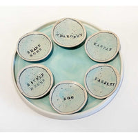 Blue Seder Plate 1 - Petroff Gallery - Judaica