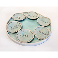 Blue Seder Plate 1 - Petroff Gallery - Judaica