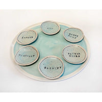 Blue Seder Plate 2 - Petroff Gallery - Judaica