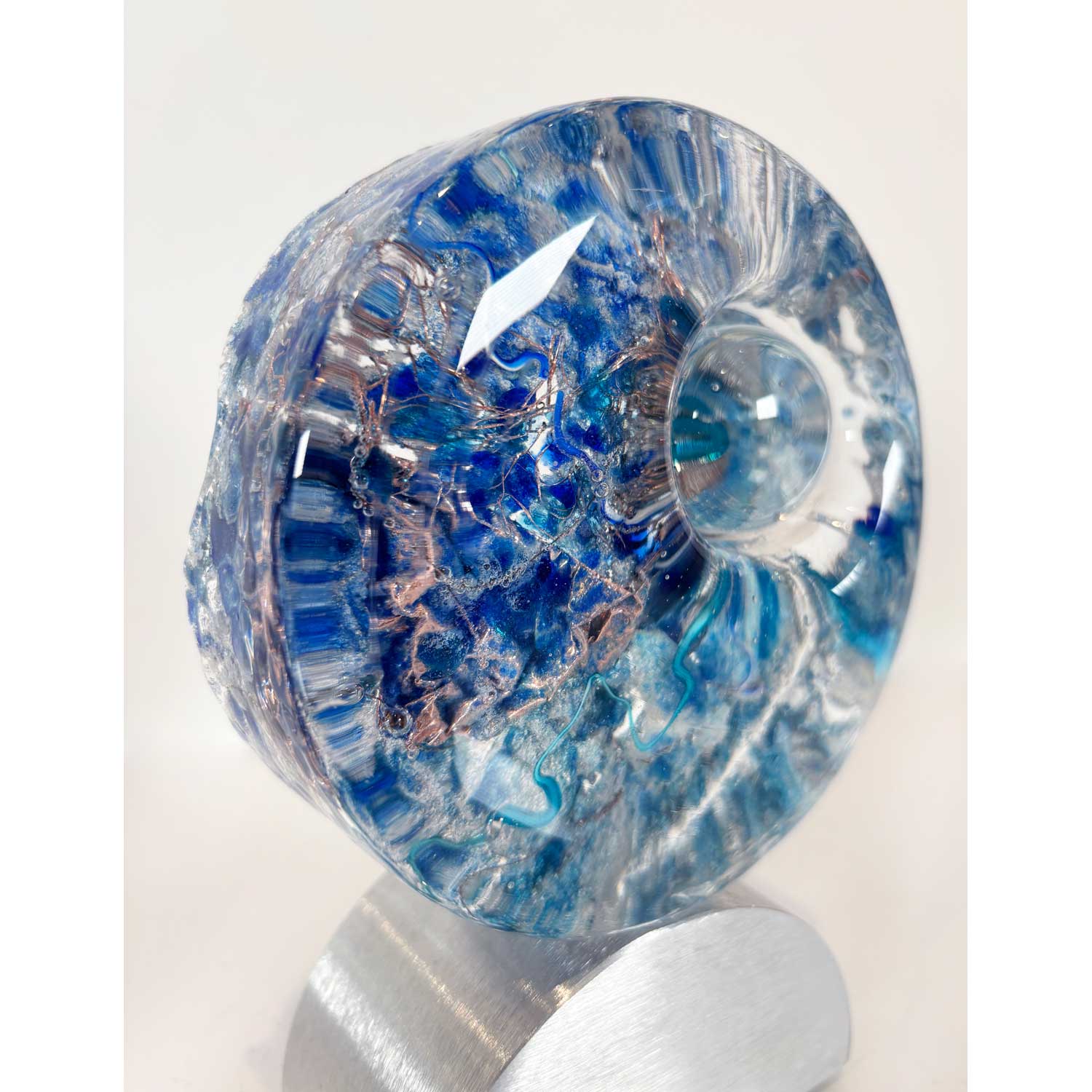 Mini Mandala with Lens Blue - Petroff Gallery - Glass Art