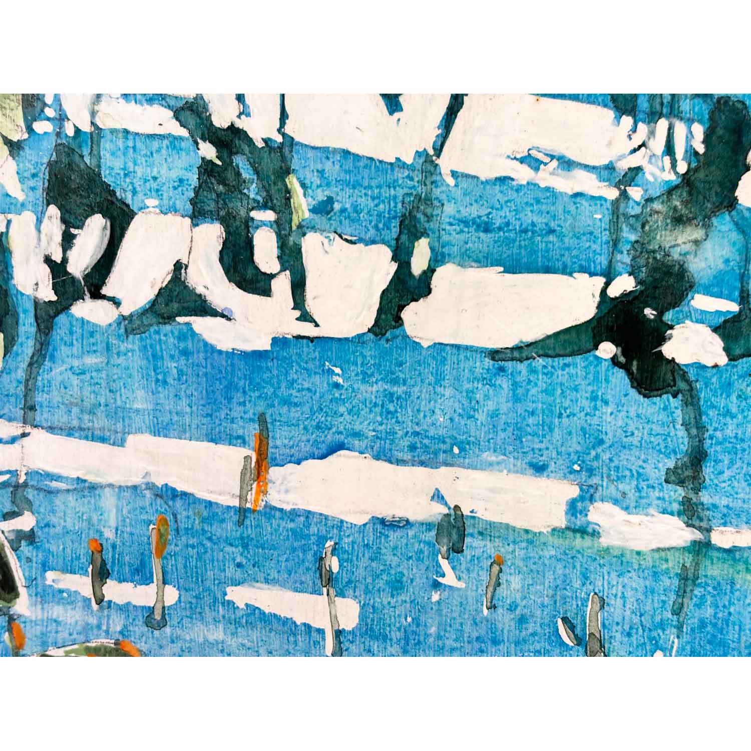 Slow Wave with Pickerel Weed 11" x 8.75" - Petroff Gallery - Painting