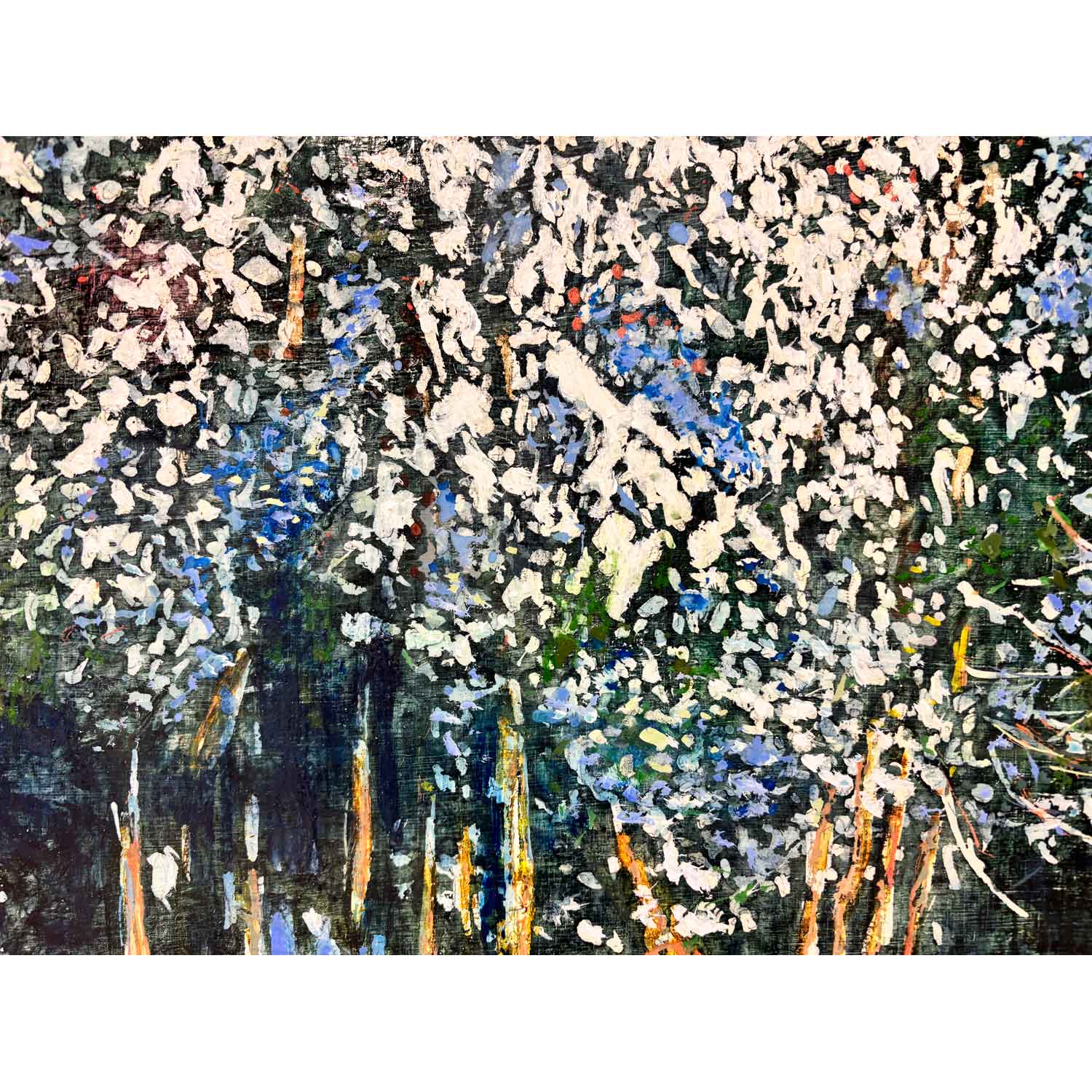 Sunlit Trail Thru Winter 20" x 48" - Petroff Gallery - Painting