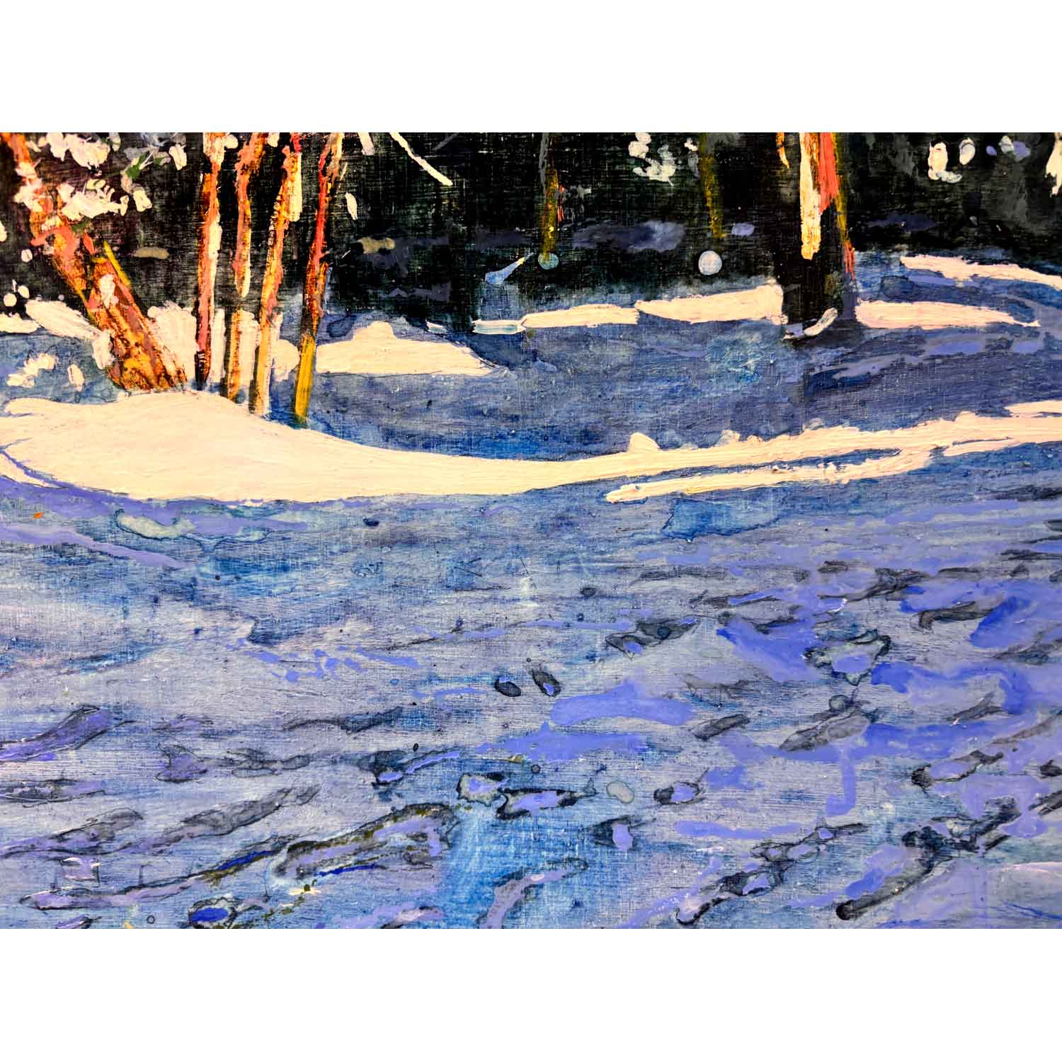 Sunlit Trail Thru Winter 20" x 48" - Petroff Gallery - Painting