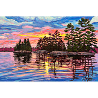 Sunset Paddle 3 40" x 60" - Petroff Gallery - Painting
