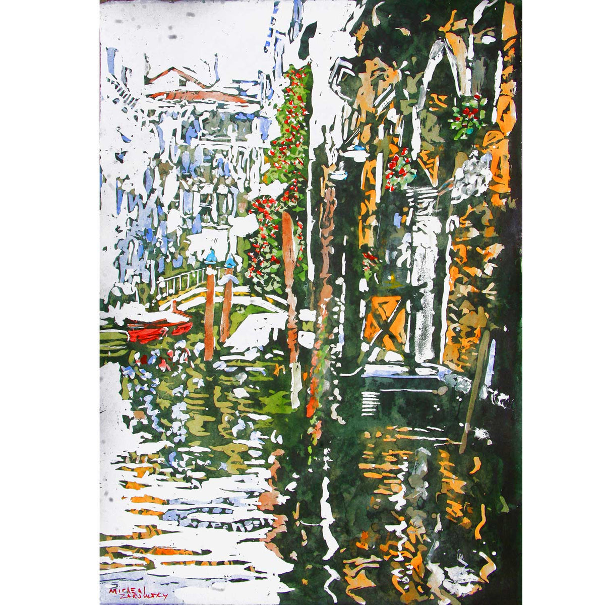 Micheal Zarowsky - Canal Landing Venice 22" x 15.5"