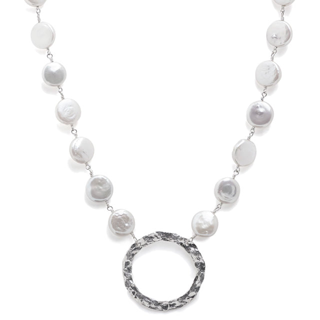 Gill Birol - Circle Necklace with Pearls