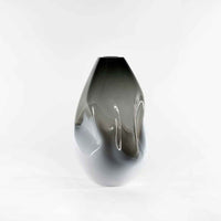 Black White 2-Tone Summit Vase Natural Finish - Petroff Gallery - Glass Art