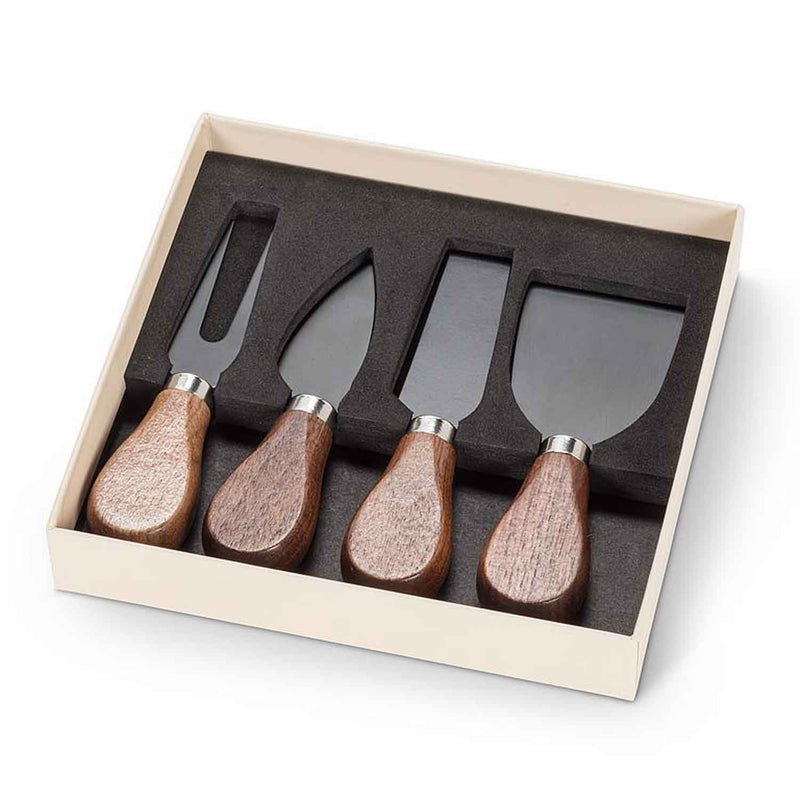 Black Walnut Handled Cheese Knives Set - Petroff Gallery - Tableware