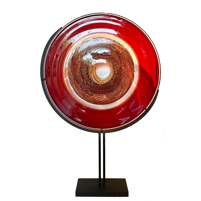 27" Red Rondelle - Petroff Gallery - Glass Art
