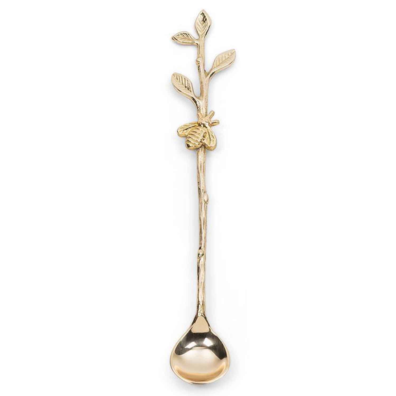 Twig with Bee Long Spoon Gold New 2 - Petroff Gallery - Tableware