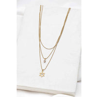 3 Layered Star of David Necklace