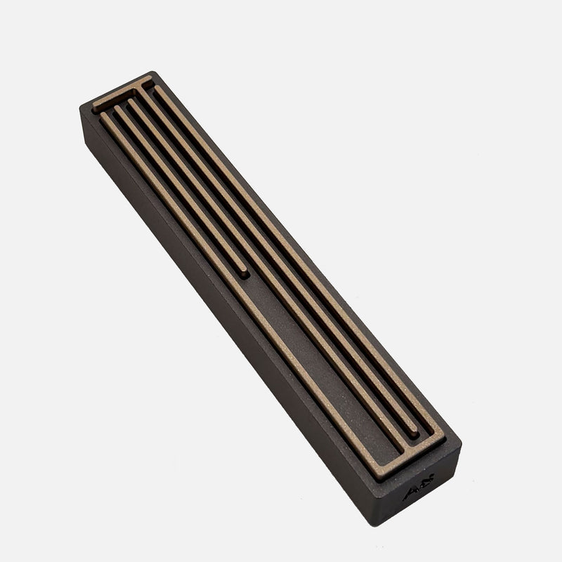 Mezuzah Gold and Dark Grey - Petroff Gallery - Judaica