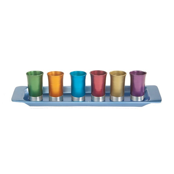 6 Small Cups Tray Multicolour - Petroff Gallery - Judaica