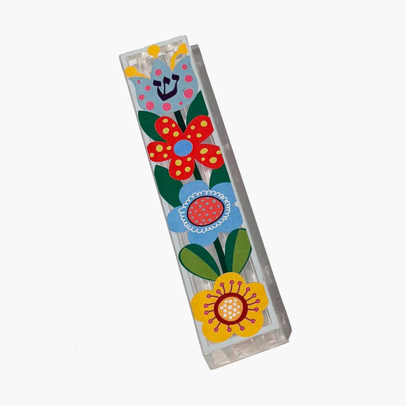 Acrylic Floral Mezuzah - Petroff Gallery - Judaica