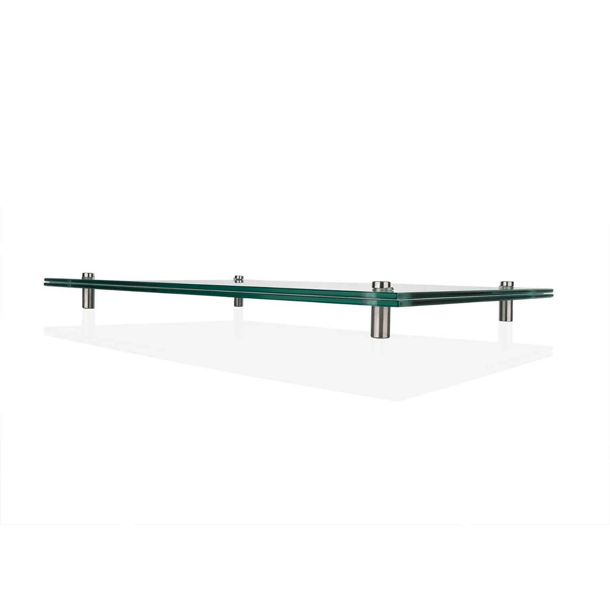 Metal and Glass Challah Tray with Blessing Side View - Judaica - Petroff Gallery