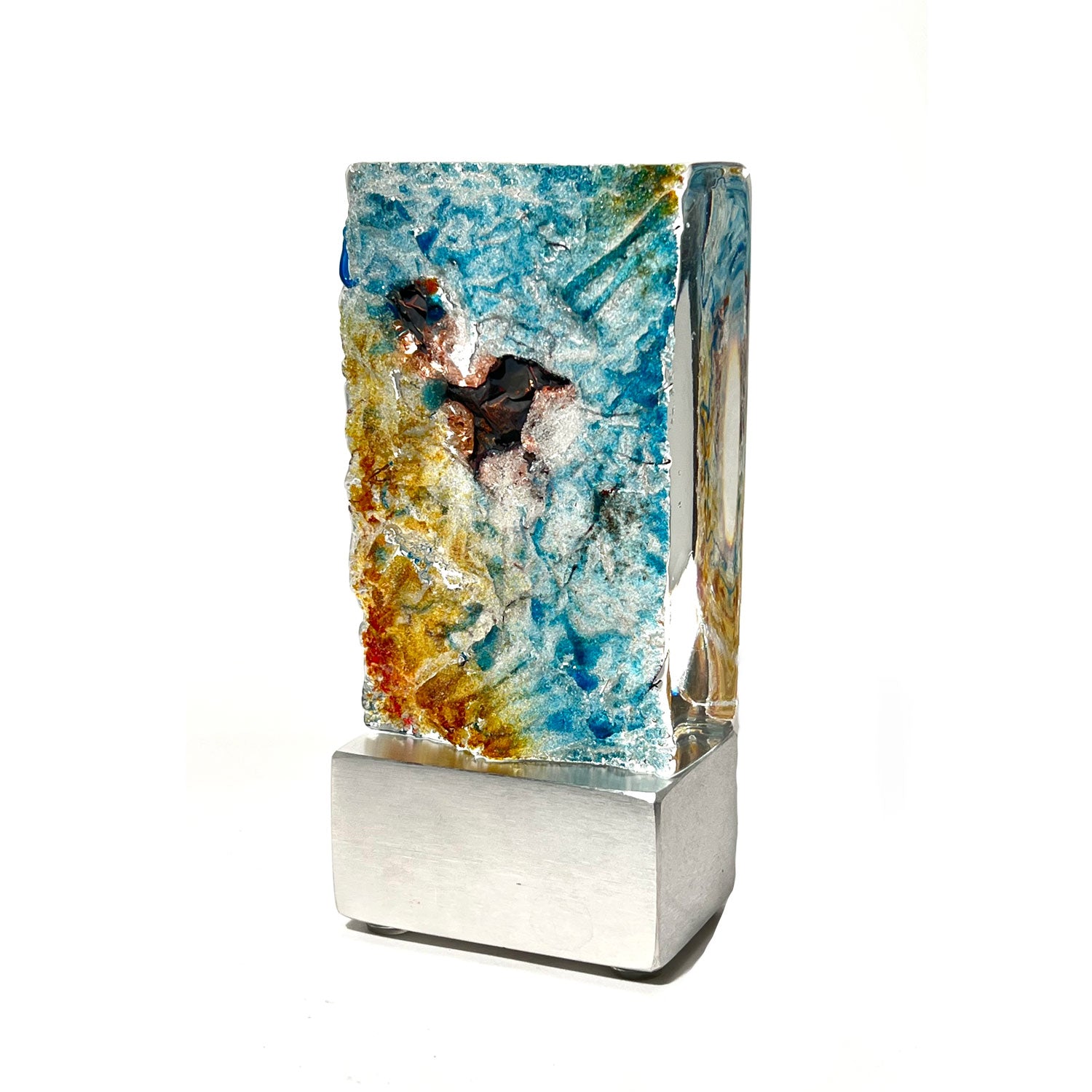 Blue and Gold Tower - Petroff Gallery - Glass art