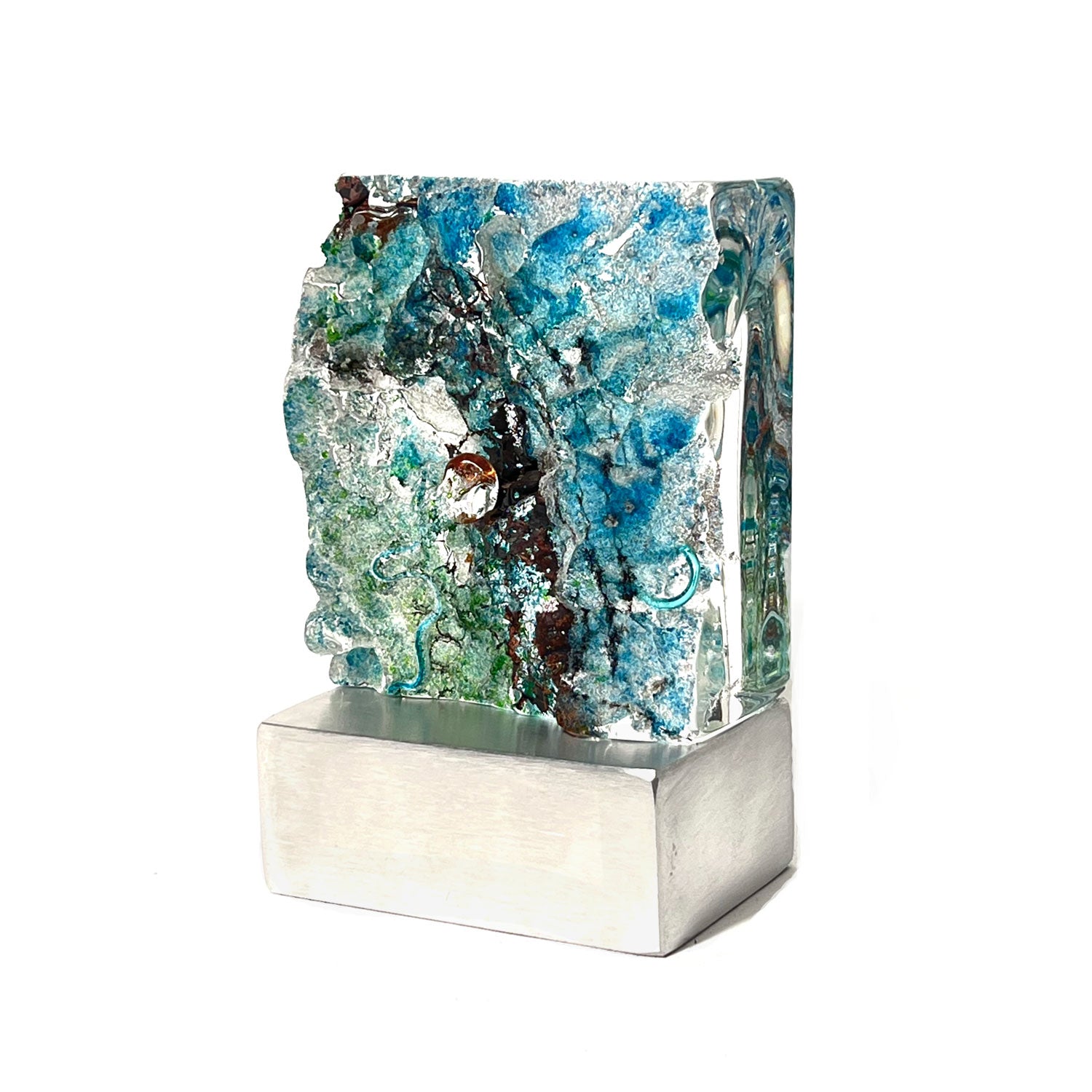 Aqua Blue Tower - Petroff Gallery - Glass Art
