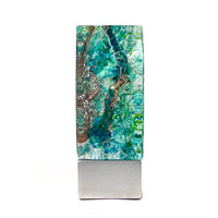 Green and Blue Tower with Copper - Petroff Gallery - Glass Art