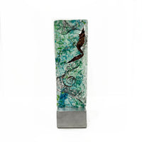 Green and Blue Tower with Copper 2 - Petroff Gallery - Glass Art