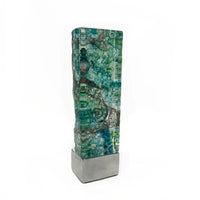 Green and Blue Tower with Copper 2 - Petroff Gallery - Glass Art
