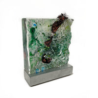 Green with Copper and Copper Mesh - Petroff Gallery - Glass Art