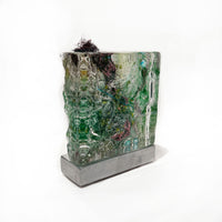 Green with Copper and Copper Mesh - Petroff Gallery - Glass Art