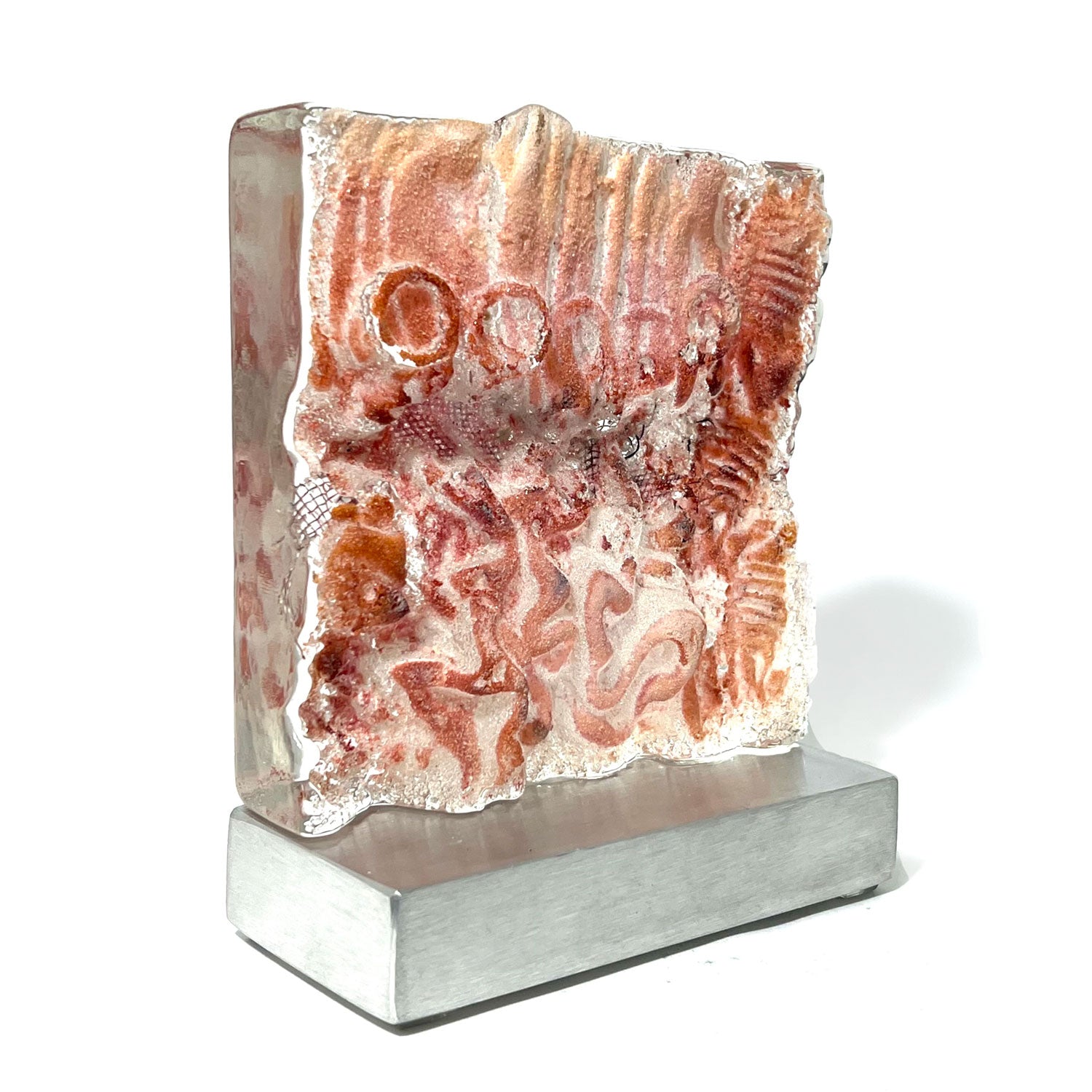 Aurora Pink with Copper Mesh - Petroff Gallery - Glass Art