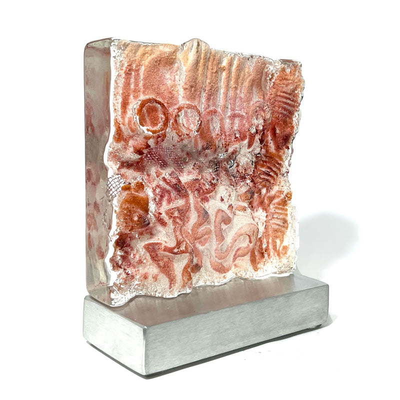 Aurora Pink with Copper Mesh - Petroff Gallery - Glass Art