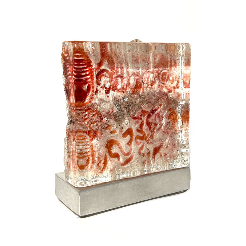 Aurora Pink with Copper Mesh - Petroff Gallery - Glass Art