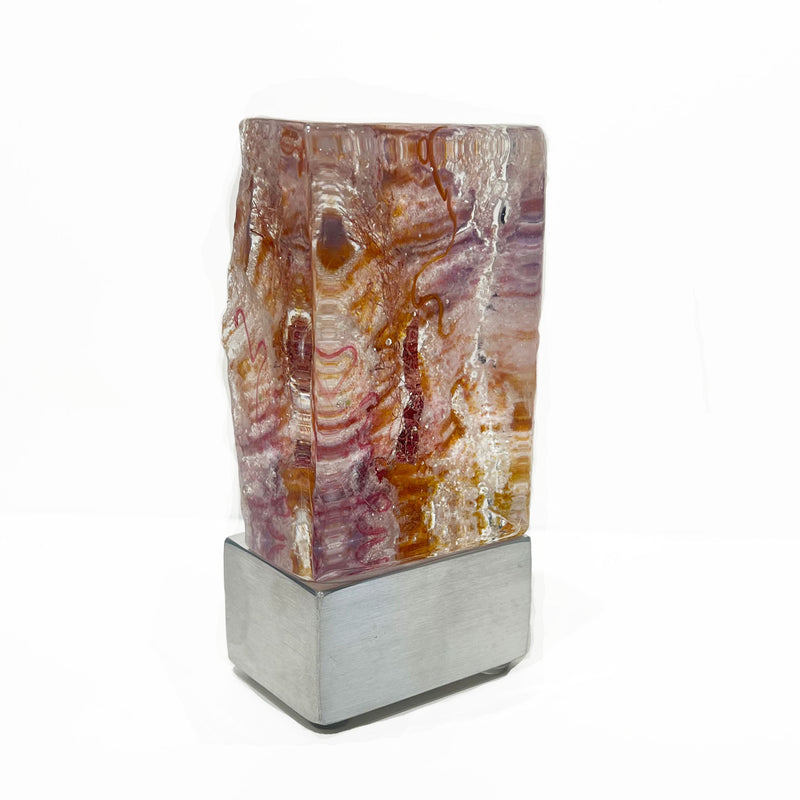 Gold Topaz with Copper Mesh - Petroff Gallery - Glass Art