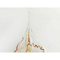 Filament Teardrop Clear with Pink Threads Detail View - Petroff Gallery - Glass Art