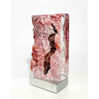 Rose Shell Tower with Copper Foil and Ruby Thread - Petroff Gallery - Glass Art