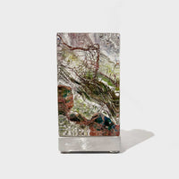 Greenish Copper Riverscape Tower with Copper Mesh - Petroff Gallery - Glass Art