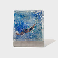 Bent Powder Blue Swirl - Petroff Gallery - Glass Art