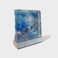 Bent Powder Blue Swirl - Petroff Gallery - Glass Art