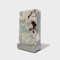 Bent Powder Blue Swirl - Petroff Gallery - Glass Art