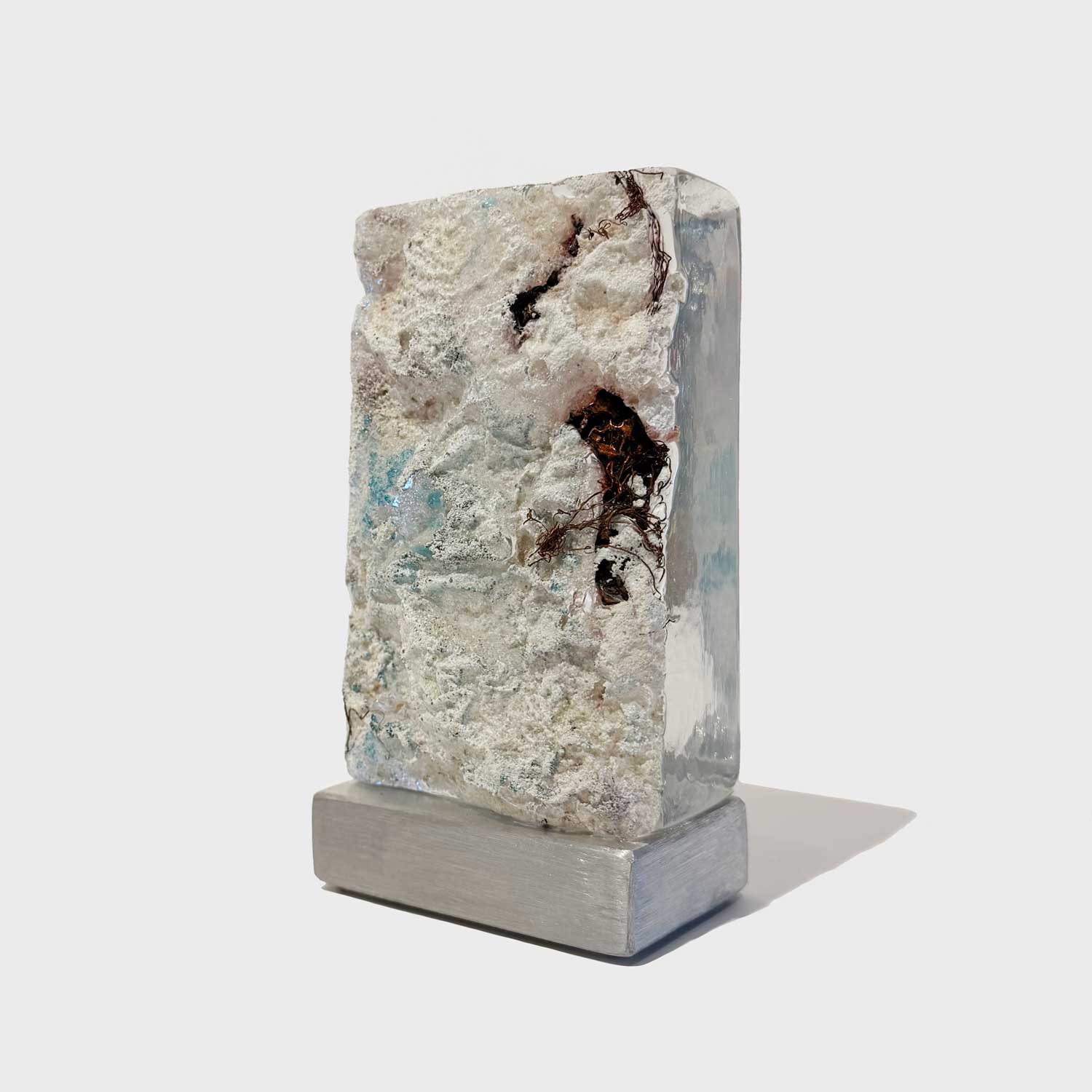 Bent Powder Blue Swirl - Petroff Gallery - Glass Art