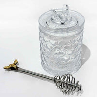 Bee Lid Honeycomb Jar with Honey Dauber