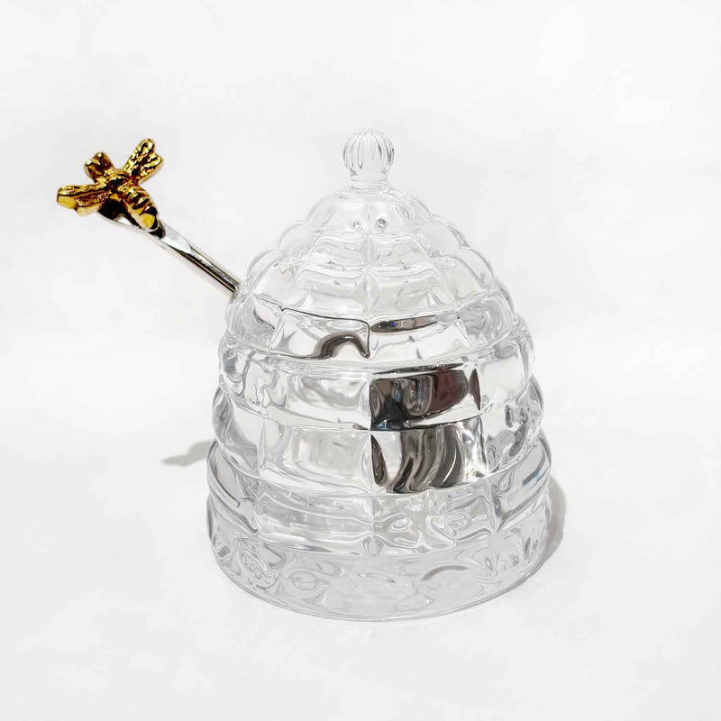 Beehive Honey Pot with Spoon - Petroff Gallery - Tableware